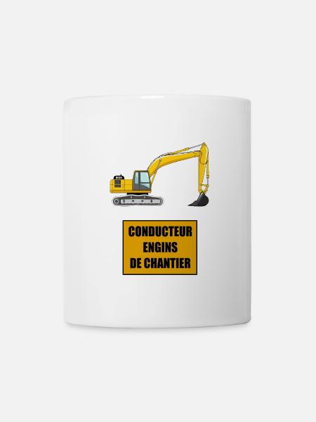 Conducteur engins de chantier - Mug blanc - blanc