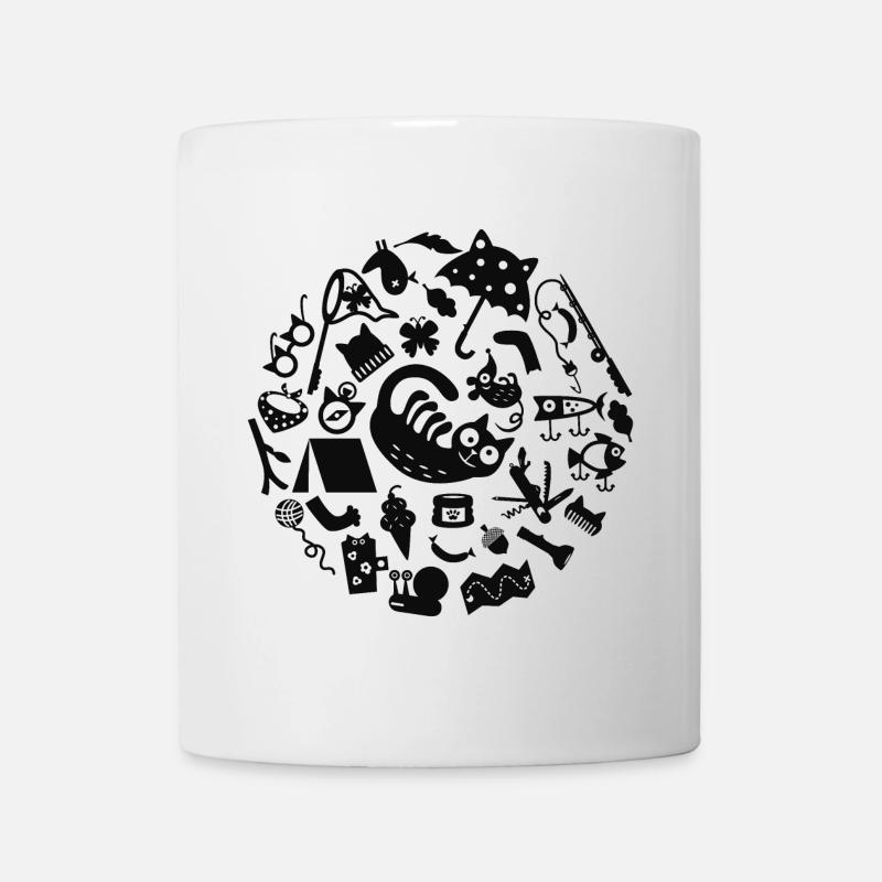 Cat Camping L Noir - Mug blanc - blanc