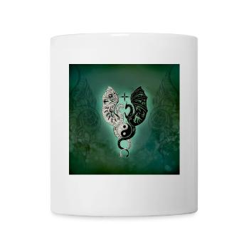 Drachen mit Yin- und Yang-Gesang - Tasse - Weiß - Vorne