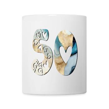 NUMÉRO 50 - 50e anniversaire - CINQUANTE - Mug blanc - blanc - Devant