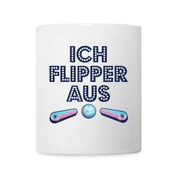 ICH FLIPPER AUS Geschenk Pinball Flipperkugel - Tasse - Weiß - Vorne