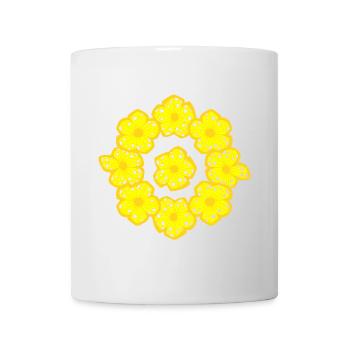 Bouquet de fleurs jaunes - été - fleurs - jaune - Mug blanc - blanc - Devant