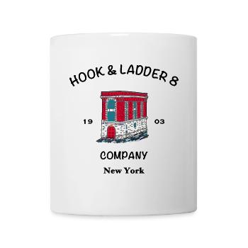 New York, Feuerwache Hook & Ladder Company 8, États-Unis - Mug blanc - blanc - Devant
