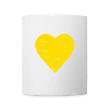yellow heart - sunshine - used look - Mug - white - Front