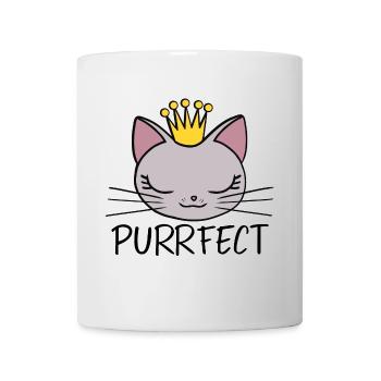 Minette, chatte, chat mignon purrfect - Mug blanc - blanc - Devant