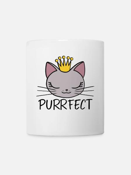 Minette, chatte, chat mignon purrfect - Mug blanc - blanc