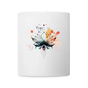Aquarelle Lotus Mandala Yoga - Mug blanc - blanc - Devant