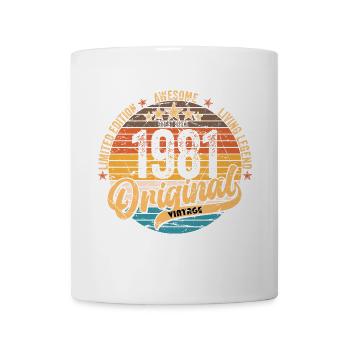 1981 Anniversaire né en 1981 Retro Vintage - Mug blanc - blanc - Devant
