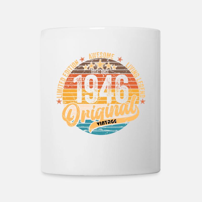 1946 Anniversaire né en 1946 Retro Vintage - Mug blanc - blanc