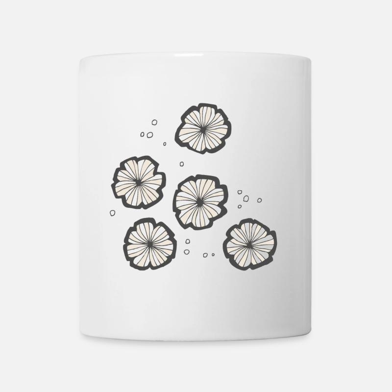 romantische Blumen - shabby chic - Tasse - Weiß