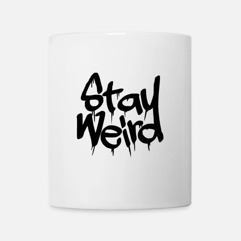 BLEIB SELTSAM SCHWARZ - Tasse - Weiß