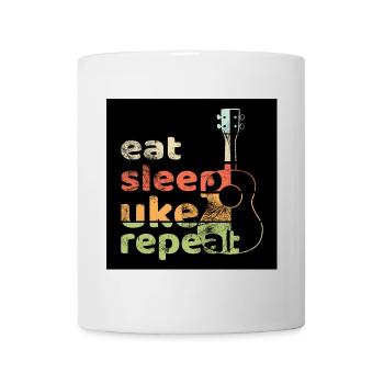 manger dormir Uke répéter! -Affiche - Mug blanc - blanc - Devant