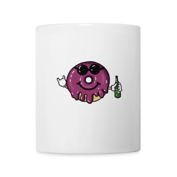 Donut worry, beer happy! Bier Spruch lustig - Tasse - Weiß - Vorne