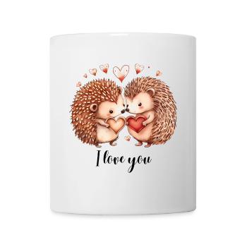 Liebende Igel - Tasse - Weiß - Vorne