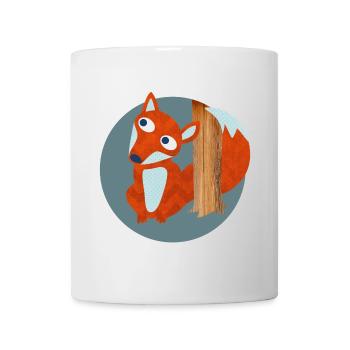 Fuchs Struktur Wald Kinderzimmer Muster Comic  - Tasse - Weiß - Vorne