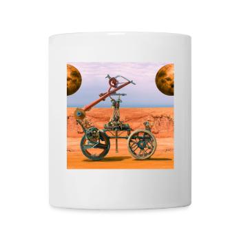 Mars car in steampunk style - Mug - white - Front