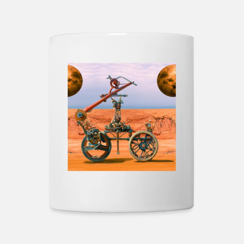 Mars Wagen im Steampunk-Stil - Tasse - Weiß