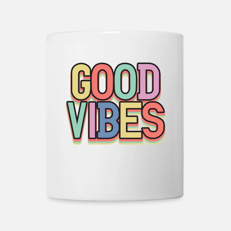 Gute Vibes Pastell Retro - Mug blanc - blanc