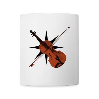 Geige Violine vintage Sinfonie Kompass Musikschule - Tasse - Weiß - Vorne