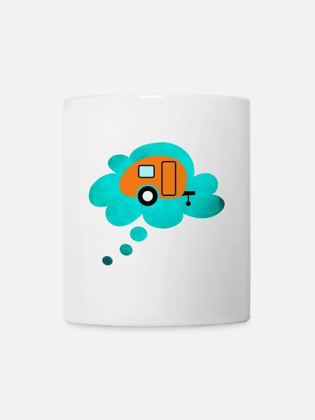 Caravan Wolke Denkblase Camping Retro Wohnwagen - Tasse - Weiß