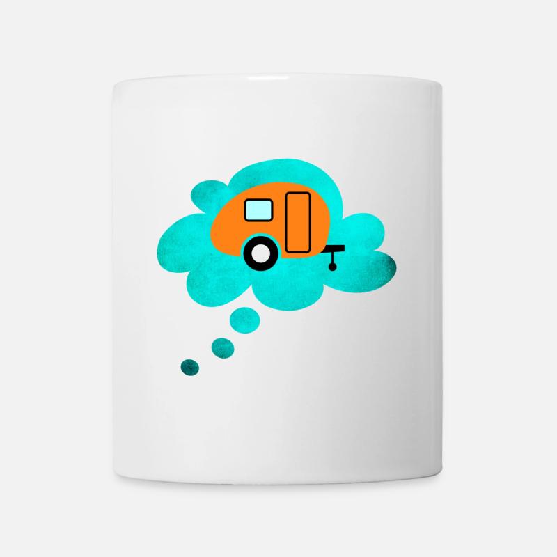Caravan Wolke Denkblase Camping Retro Wohnwagen - Tasse - Weiß
