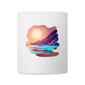 Sonnenaufgang Meer Insel Urlaub - Tasse - Weiß - Vorne