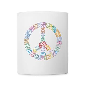 Peacezeichen-Figuren - Tasse - Weiß - Vorne