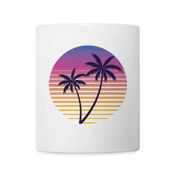 Palmier Crépuscule Vintage - Tasse - Weiß - Vorne