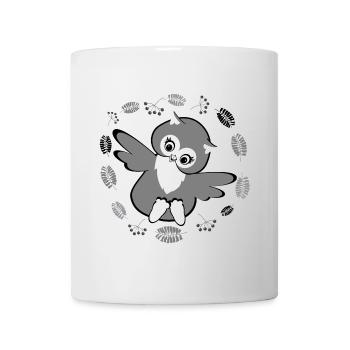 Playful owl in autumn leaves - Mug - white - Front