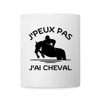 équitation, jumping, saut d'obstacles - Mug blanc - blanc - Devant