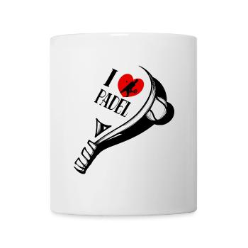 Spieler Statement Herz Ich Liebe Padel Schläger - Tasse - Weiß - Vorne
