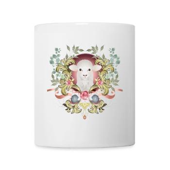 enchanting Easter lamb in a lavishly decorated frame - Mug - white - Front