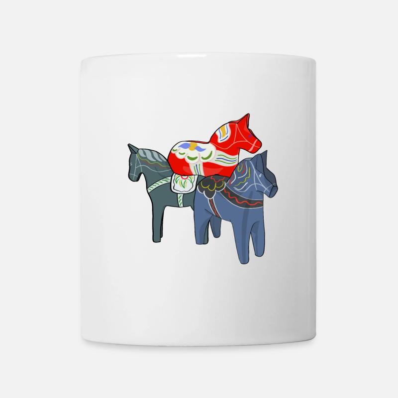 Dala Pferde - Tasse - Weiß