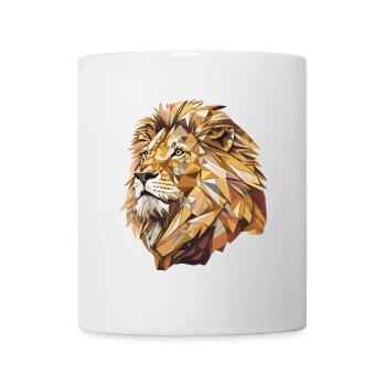 Stilisierter Löwe, geometrisch - Tasse - Weiß - Vorne