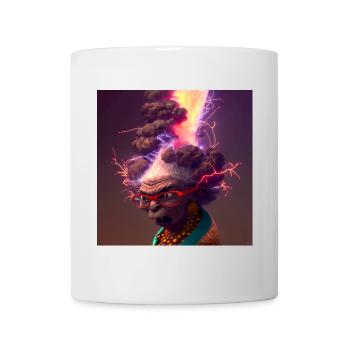 elektrik-Porträt 13 – Neonvulkanische Großmutter - Tasse - Weiß - Vorne