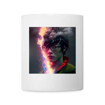 Portrait elektrik - Rift électrique visage néon - Mug blanc - blanc - Devant