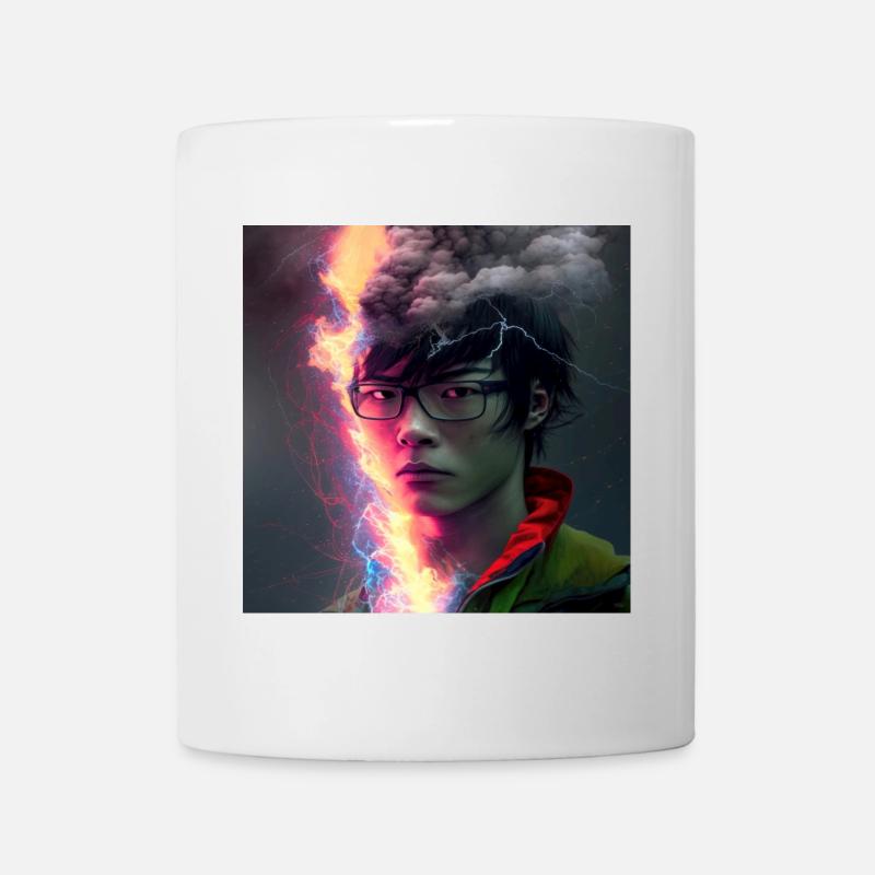 elektrik portrait - Electric Rift neon face - Mug - white