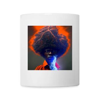 elektrik-Porträt – Afro-Blitz und Blitz - Tasse - Weiß - Vorne