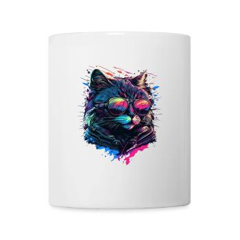 Chat cool - Mug blanc - blanc - Devant