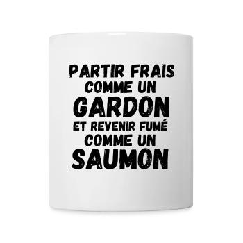 pêcheur, fan de pêche, saumon - Mug blanc - blanc - Devant