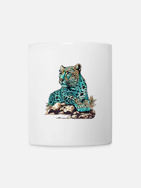 Léopard à l’affût - Mug blanc - blanc