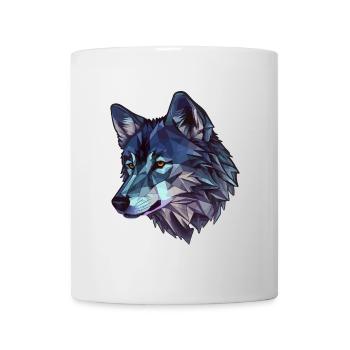 Stilisierter, geometrischer Wolf - Tasse - Weiß - Vorne