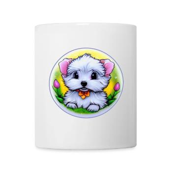 Chiot chien - Mug blanc - blanc - Devant