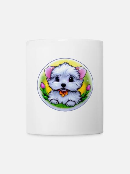 Hund Welpe - Tasse - Weiß