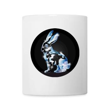glass rabbit coloured in glass look - Mug - white - Front