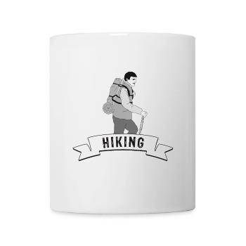 Hiking Banderole mit Wanderer - Tasse - Weiß - Vorne
