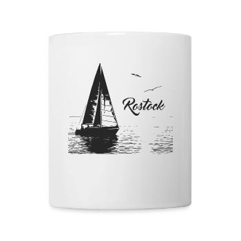 Rostock sailboat and 2 seagulls - Mug - white - Front