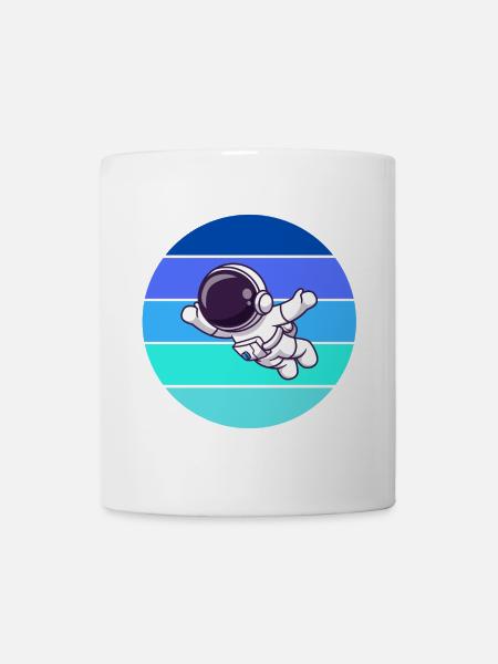Astronaut, Rakete, Fliegen - Tasse - Weiß