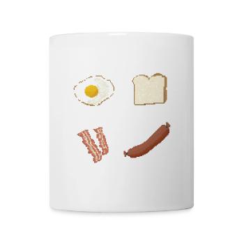 Pixelfrühstück Platte - Tasse - Weiß - Vorne