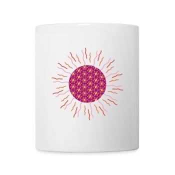 Sonnen-Mandala pink - Tasse - Weiß - Vorne